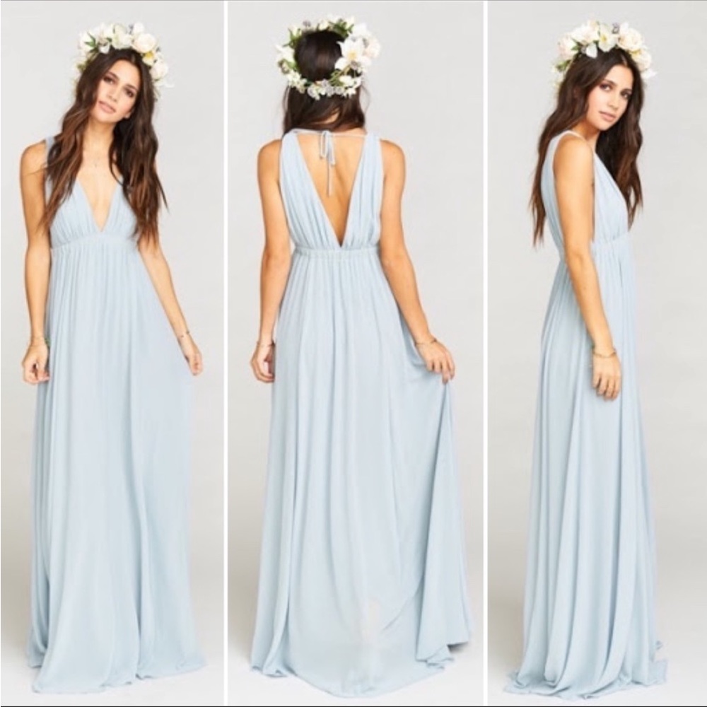 Show Me Your Mumu Ava Dress Steel Blue NEW